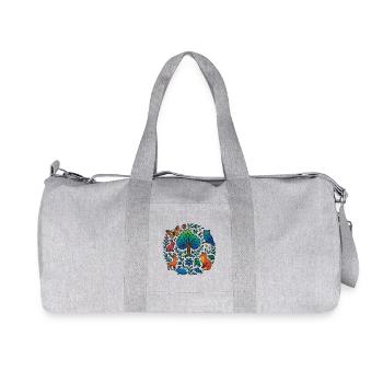 T-shirt avec des animaux de la forêt et un arbre – pour les amoureux de la nature - Sac de sport en toile recyclée Stanley/Stella - gris chiné - Devant