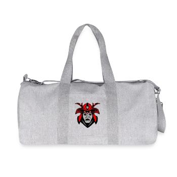 Düsteres Samurai-Gesicht mit Helm - Recycelte Canvas-Sporttasche von Stanley/Stella - Grau meliert - Vorne