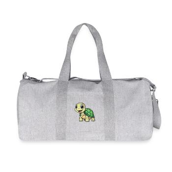 Cute turtle animation - Recycled Canvas Sports Bag by Stanley/Stella - heather grey - Front