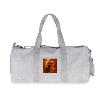 Cadeau de costume effrayant de chat d’Halloween - Sac de sport en toile recyclée Stanley/Stella - gris chiné - Devant