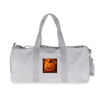 Halloween Pumpkin Spooky Costume Gift - Recycled Canvas Sports Bag by Stanley/Stella - heather grey - Front