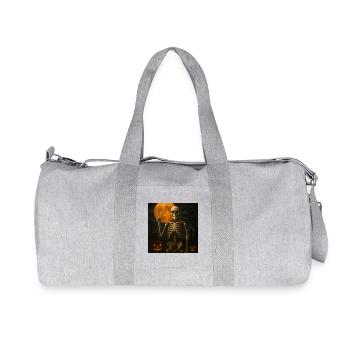 Cadeau d’Halloween squelette effrayant - Sac de sport en toile recyclée Stanley/Stella - gris chiné - Devant