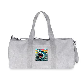 Shark - Recycled Canvas Sports Bag by Stanley/Stella - heather grey - Front