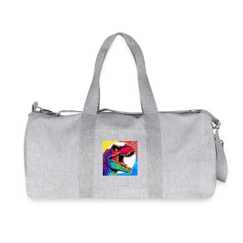 dinosaure - Sac de sport en toile recyclée Stanley/Stella - gris chiné - Devant