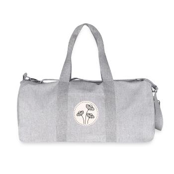 Daisy Line Art – Floral Motif Circle - Recycled Canvas Sports Bag by Stanley/Stella - heather grey - Front