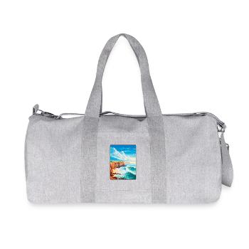 Nazare Portugal Coastal Cliffs Scene - Recycled Canvas Sports Bag by Stanley/Stella - heather grey - Front
