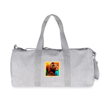 bear - Recycled Canvas Sports Bag by Stanley/Stella - heather grey - Front