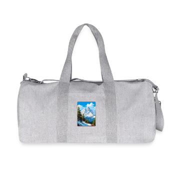 Zugspitze Germany Vintage Travel Poster Cityscape - Recycled Canvas Sports Bag by Stanley/Stella - heather grey - Front
