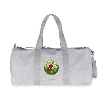 Lebendige Violine inmitten von Sonnenblumen - Recycelte Canvas-Sporttasche von Stanley/Stella - Grau meliert - Vorne