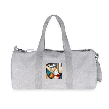 Portrait abstrait géométrique expressif - Sac de sport en toile recyclée Stanley/Stella - gris chiné - Devant