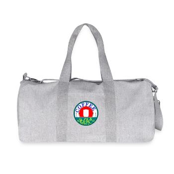 Coffee Addict Retro Badge Design - Recycled Canvas Sports Bag by Stanley/Stella - heather grey - Front