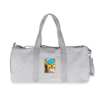 Gotland Sweden Vintage Travel Poster Cityscape WPA - Recycled Canvas Sports Bag by Stanley/Stella - heather grey - Front