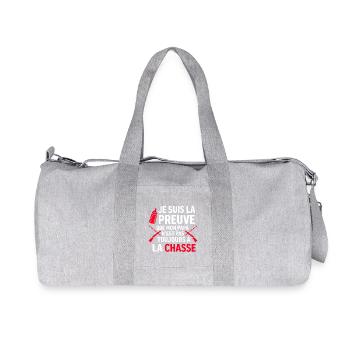 I am proof that my dad hunts - Recycled Canvas Sports Bag by Stanley/Stella - heather grey - Front