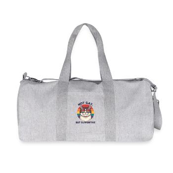 Not Gay But Supportive – Katze & Regenbogen - Recycelte Canvas-Sporttasche von Stanley/Stella - Grau meliert - Vorne