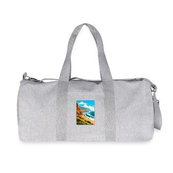 Affiche de voyage à Fuerteventura, Espagne, paysage urbain WPA - Sac de sport en toile recyclée Stanley/Stella - gris chiné - Devant