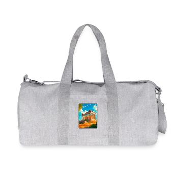 Illustration du temple grec antique - Sac de sport en toile recyclée Stanley/Stella - gris chiné - Devant