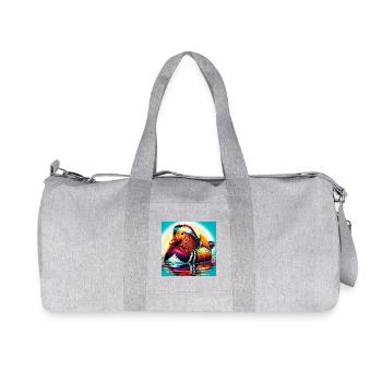 Mandarin duck - Recycled Canvas Sports Bag by Stanley/Stella - heather grey - Front