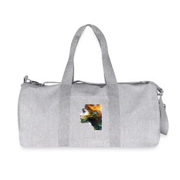 Fluid Art Face Motif - Recycled Canvas Sports Bag by Stanley/Stella - heather grey - Front