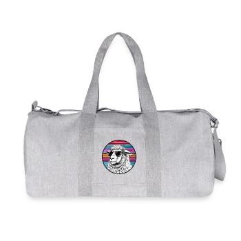 Lamasurfer mit Sonnenbrille - Recycelte Canvas-Sporttasche von Stanley/Stella - Grau meliert - Vorne