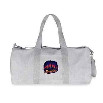Manhattan Stadt New York Silhouette Geschenk - Recycelte Canvas-Sporttasche von Stanley/Stella - Grau meliert - Vorne