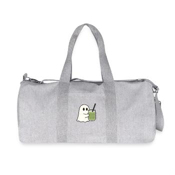 Sweet spirit with matcha latte in a trendy glass - Recycled Canvas Sports Bag by Stanley/Stella - heather grey - Front