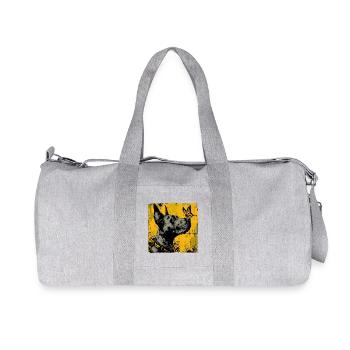 Drôle de dogue allemand et de papillon - Sac de sport en toile recyclée Stanley/Stella - gris chiné - Devant