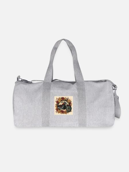 Block Print Flower Wheel - Recycled Canvas Sports Bag by Stanley/Stella - heather grey