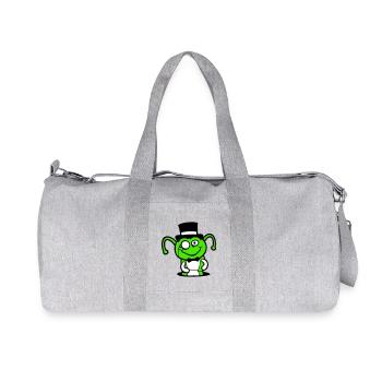 Raupe Zylinder Monokel Gentleman reich Loch Boden - Recycelte Canvas-Sporttasche von Stanley/Stella - Grau meliert - Vorne
