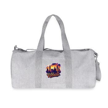 Vilnius Capital Lithuania Baltic Gift - Recycled Canvas Sports Bag by Stanley/Stella - heather grey - Front