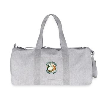 Fewer likes, more lives! - Recycled Canvas Sports Bag by Stanley/Stella - heather grey - Front