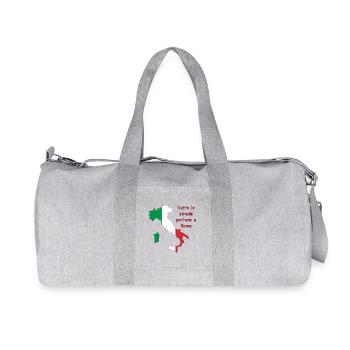Italian flag with slogan - Recycled Canvas Sports Bag by Stanley/Stella - heather grey - Front