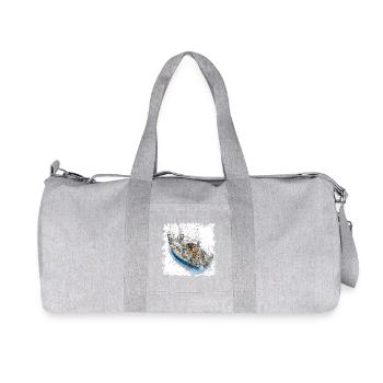 Sailing Yacht Sketches Overlay CAD Design - Recycled Canvas Sports Bag by Stanley/Stella - heather grey - Front