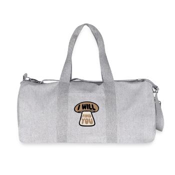 Pilz I Will Find You Lustig Humor Spruch - Recycelte Canvas-Sporttasche von Stanley/Stella - Grau meliert - Vorne