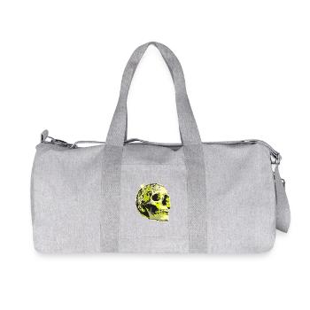 Neon Totenkopf Disco Kugel - Recycelte Canvas-Sporttasche von Stanley/Stella - Grau meliert - Vorne