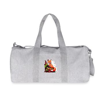 Niedlicher kleiner Fuchs (Comic-Aquarell) - Recycelte Canvas-Sporttasche von Stanley/Stella - Grau meliert - Vorne