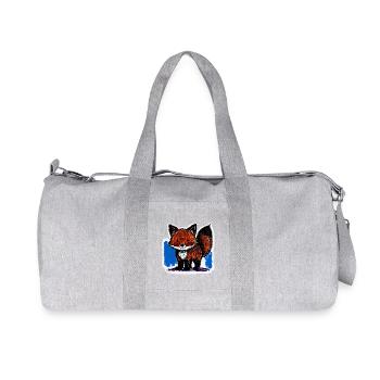 Little Fox (Colored Pencil Drawing) - Recycled Canvas Sports Bag by Stanley/Stella - heather grey - Front