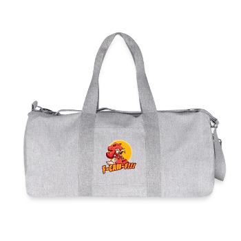 Wütender Hahn kräht f-caw-f - Recycelte Canvas-Sporttasche von Stanley/Stella - Grau meliert - Vorne