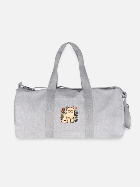 Perserkatze in floraler Pracht - Recycelte Canvas-Sporttasche von Stanley/Stella - Grau meliert