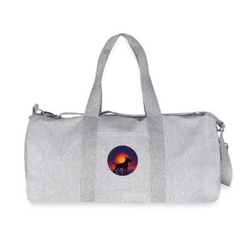 Neon-Sonnenuntergangs-Hund-Silhouette - Recycelte Canvas-Sporttasche von Stanley/Stella - Grau meliert - Vorne