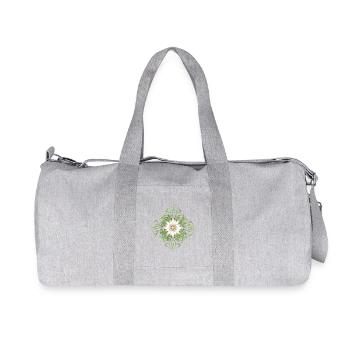 Ornement de fleur d’edelweiss aux lignes fines - Sac de sport en toile recyclée Stanley/Stella - gris chiné - Devant