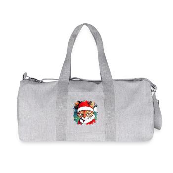 Christmas cat - Recycled Canvas Sports Bag by Stanley/Stella - heather grey - Front