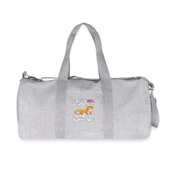 Cute Bearded Dragon Girl Pet Love Saying - Recycled Canvas Sports Bag by Stanley/Stella - heather grey - Front