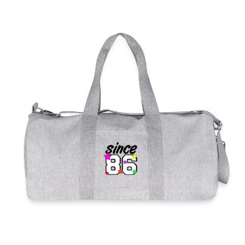 Since 86 , 1986 , 40.Geburtstag - Recycelte Canvas-Sporttasche von Stanley/Stella - Grau meliert - Vorne