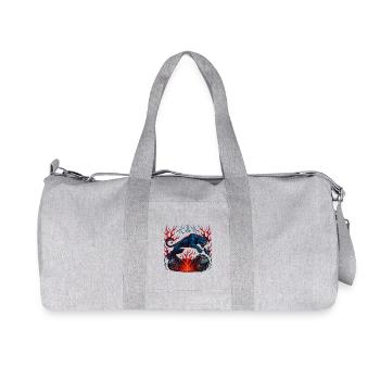 Blue panther over flames - Recycled Canvas Sports Bag by Stanley/Stella - heather grey - Front