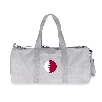 Qatar round flag - Recycled Canvas Sports Bag by Stanley/Stella - heather grey - Front