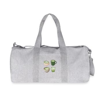 Matcha Liebe – Süße Matcha Latte Illustration - Recycelte Canvas-Sporttasche von Stanley/Stella - Grau meliert - Vorne
