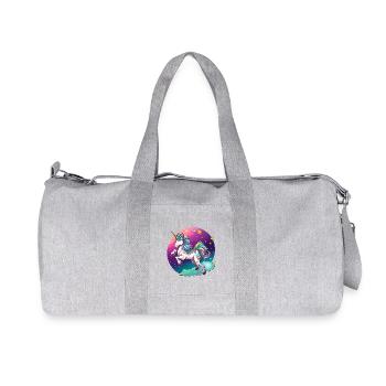 Night-colored rainbow unicorn - Recycled Canvas Sports Bag by Stanley/Stella - heather grey - Front