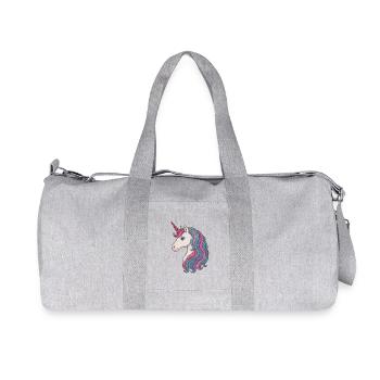 Pastel Unicorn Mane Delight - Recycled Canvas Sports Bag by Stanley/Stella - heather grey - Front