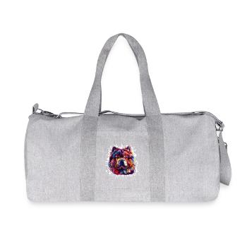 Dog Dog Portrait - Recycled Canvas Sports Bag by Stanley/Stella - heather grey - Front