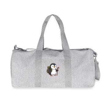 Art de randonnée adorable avec les oiseaux manchots - Sac de sport en toile recyclée Stanley/Stella - gris chiné - Devant